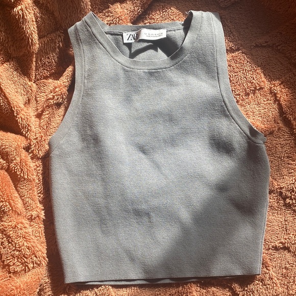 Zara Tops - Zara Gray Fitted Cropped Tank